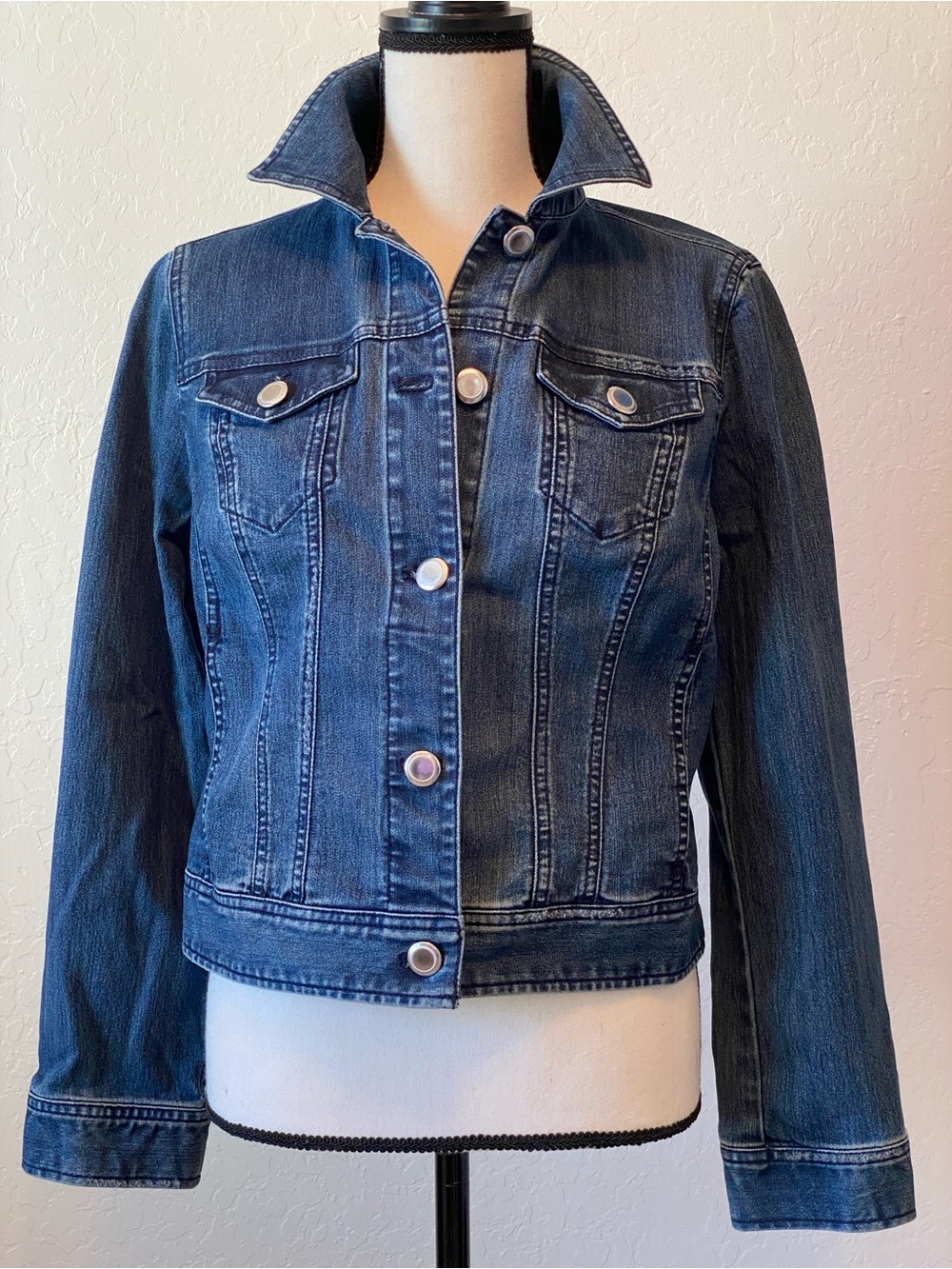 Chico's Dark Blue Denim Jean Jacket